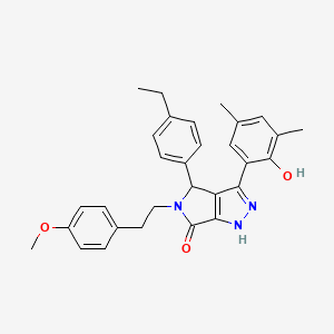 molecular formula C30H31N3O3 B14084182 4-(4-ethylphenyl)-3-(2-hydroxy-3,5-dimethylphenyl)-5-[2-(4-methoxyphenyl)ethyl]-4,5-dihydropyrrolo[3,4-c]pyrazol-6(2H)-one 