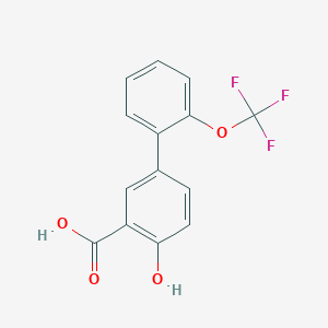molecular formula C14H9F3O4 B14084190 4-Hydroxy-2'-(trifluoromethoxy)biphenyl-3-carboxylic acid CAS No. 926250-04-6