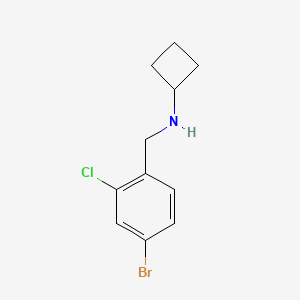 molecular formula C11H13BrClN B1408423 N-[(4-bromo-2-chlorophenyl)methyl]cyclobutanamine CAS No. 1599911-00-8