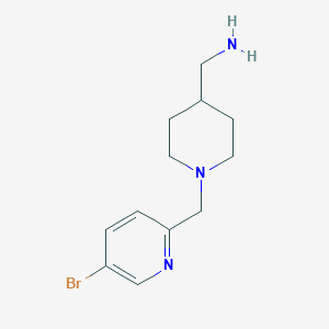 {1-[(5-Bromopyridin-2-yl)methyl]piperidin-4-yl}methanamine
