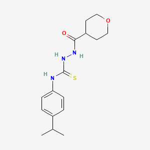 molecular formula C16H23N3O2S B1408427 N-(4-Isopropylphenyl)-2-(tetrahydro-2H-pyran-4-ylcarbonyl)hydrazinecarbothioamide CAS No. 1858251-92-9
