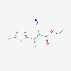 molecular formula C12H13NO2S B14084275 ethyl 2-cyano-3-(5-methylthiophen-2-yl)but-2-enoate 