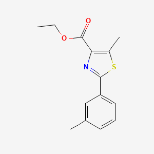 molecular formula C14H15NO2S B1408429 5-甲基-2-间甲苯基-噻唑-4-羧酸乙酯 CAS No. 1773566-68-9