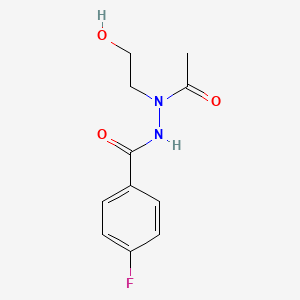 molecular formula C11H13FN2O3 B14084320 N'-Acetyl-4-fluoro-N'-(2-hydroxyethyl)benzohydrazide 