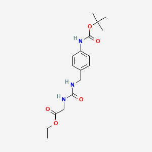 molecular formula C17H25N3O5 B14084341 Ethyl 2-({[(4-{[(tert-butoxy)carbonyl]amino}phenyl)methyl]carbamoyl}amino)acetate 