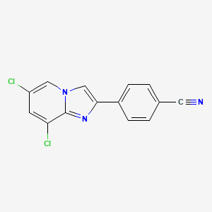 molecular formula C14H7Cl2N3 B1408436 4-(6,8-Dichloroimidazo[1,2-a]pyridin-2-yl)benzonitrile CAS No. 1549443-30-2