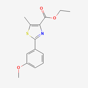 molecular formula C14H15NO3S B1408437 Ethyl 2-(3-methoxyphenyl)-5-methyl-1,3-thiazole-4-carboxylate CAS No. 1771970-29-6