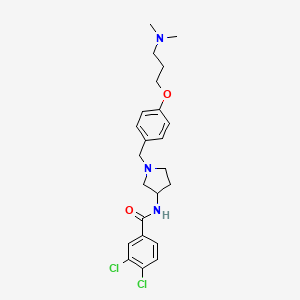 molecular formula C23H29Cl2N3O2 B14084382 Benzamide, 3,4-dichloro-N-[(3S)-1-[[4-[3-(dimethylamino)propoxy]phenyl]methyl]-3-pyrrolidinyl]- 