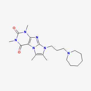 molecular formula C20H30N6O2 B14084417 8-[3-(azepan-1-yl)propyl]-1,3,6,7-tetramethyl-1H-imidazo[2,1-f]purine-2,4(3H,8H)-dione 