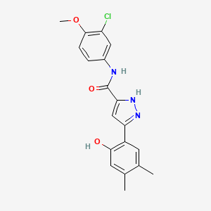 molecular formula C19H18ClN3O3 B14084480 N-(3-chloro-4-methoxyphenyl)-5-(2-hydroxy-4,5-dimethylphenyl)-1H-pyrazole-3-carboxamide 