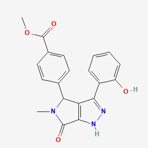 molecular formula C20H17N3O4 B14084552 Methyl 4-[3-(2-hydroxyphenyl)-5-methyl-6-oxo-1,4,5,6-tetrahydropyrrolo[3,4-c]pyrazol-4-yl]benzoate 