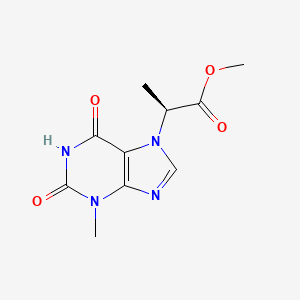 molecular formula C10H12N4O4 B14084569 methyl (S)-2-(3-methyl-2,6-dioxo-1,2,3,6-tetrahydro-7H-purin-7-yl)propanoate 