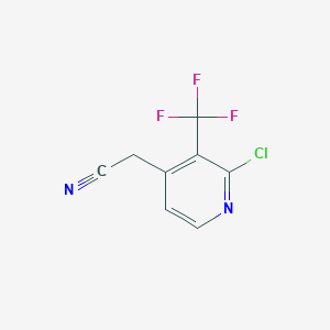 molecular formula C8H4ClF3N2 B1408458 2-Chloro-3-(trifluoromethyl)pyridine-4-acetonitrile CAS No. 1227502-93-3