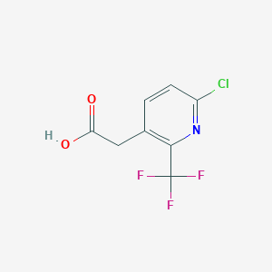 molecular formula C8H5ClF3NO2 B1408459 6-Chloro-2-(trifluoromethyl)pyridine-3-acetic acid CAS No. 1227578-83-7