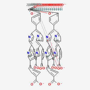 molecular formula C96H68N8O32Zr6 B14084651 4-[10,15,20-tris(4-carboxylatophenyl)-21,23-dihydroporphyrin-5-yl]benzoate;zirconium(4+);hexadecahydroxide 