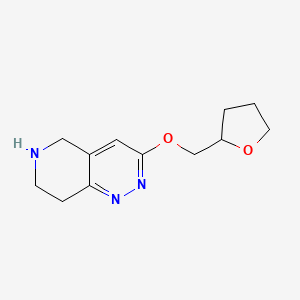 molecular formula C12H17N3O2 B1408466 3-((Tetrahydrofuran-2-yl)methoxy)-5,6,7,8-tetrahydropyrido[4,3-c]pyridazine CAS No. 1955523-09-7