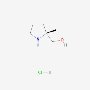 molecular formula C6H14ClNO B1408472 (R)-(2-Methylpyrrolidin-2-yl)methanol hydrochloride CAS No. 1408057-43-1