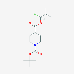 molecular formula C15H26ClNO4 B1408474 1-O-tert-butyl 4-O-(1-chloro-2-methylpropyl) piperidine-1,4-dicarboxylate CAS No. 1987123-54-5