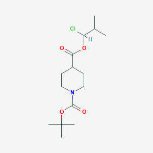 molecular formula C15H26ClNO4 B1408474 Piperidine-1,4-dicarboxylic acid 1-tert-butyl ester 4-(1-chloro-2-methyl-propyl) ester CAS No. 1987123-54-5