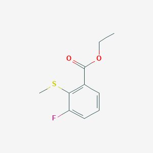 molecular formula C10H11FO2S B14084757 Ethyl 3-fluoro-2-(methylthio)benzoate 
