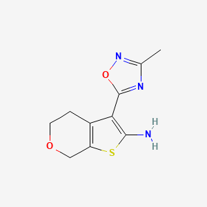 molecular formula C10H11N3O2S B1408481 3-(3-methyl-1,2,4-oxadiazol-5-yl)-4,7-dihydro-5H-thieno[2,3-c]pyran-2-amine CAS No. 1522372-21-9