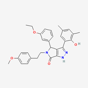 molecular formula C30H31N3O4 B14084814 4-(3-ethoxyphenyl)-3-(2-hydroxy-3,5-dimethylphenyl)-5-[2-(4-methoxyphenyl)ethyl]-4,5-dihydropyrrolo[3,4-c]pyrazol-6(2H)-one 