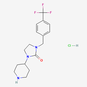 molecular formula C16H21ClF3N3O B1408486 1-Piperidin-4-yl-3-(4-trifluoromethyl-benzyl)-imidazolidin-2-one Hydrochloride CAS No. 1924322-22-4