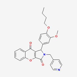 molecular formula C28H26N2O5 B14084933 1-(4-Butoxy-3-methoxyphenyl)-2-(pyridin-4-ylmethyl)-1,2-dihydrochromeno[2,3-c]pyrrole-3,9-dione 