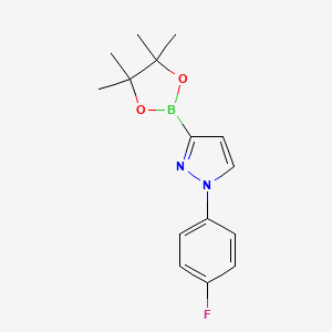 molecular formula C15H18BFN2O2 B1408495 1-(4-Fluorophenyl)-3-(4,4,5,5-tetramethyl-1,3,2-dioxaborolan-2-yl)-1H-pyrazole CAS No. 2223051-96-3