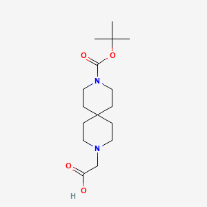 molecular formula C16H28N2O4 B14085047 2-(9-(tert-Butoxycarbonyl)-3,9-diazaspiro[5.5]undecan-3-yl)acetic acid 