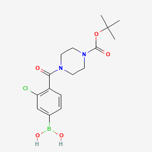 (4-(4-(Tert-butoxycarbonyl)piperazine-1-carbonyl)-3-chlorophenyl)boronic acid