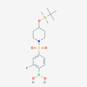 (4-((4-((Tert-butyldimethylsilyl)oxy)piperidin-1-yl)sulfonyl)-2-fluorophenyl)boronic acid