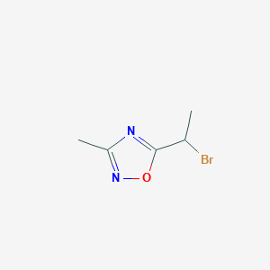 molecular formula C5H7BrN2O B14085336 5-(1-Bromoethyl)-3-methyl-1,2,4-oxadiazole CAS No. 89214-52-8
