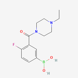 molecular formula C13H18BFN2O3 B1408536 (3-(4-ethylpiperazine-1-carbonyl)-4-fluorophenyl)boronic acid CAS No. 1704074-46-3