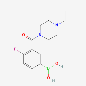 molecular formula C13H18BFN2O3 B1408536 3-(4-Ethylpiperazine-1-carbonyl)-4-fluoro phenyl boronic acid CAS No. 1704074-46-3
