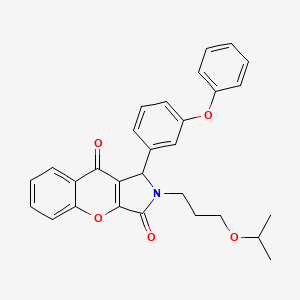 molecular formula C29H27NO5 B14085366 1-(3-Phenoxyphenyl)-2-[3-(propan-2-yloxy)propyl]-1,2-dihydrochromeno[2,3-c]pyrrole-3,9-dione 