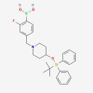 molecular formula C28H35BFNO3Si B1408538 (4-((4-((Tert-butyldiphenylsilyl)oxy)piperidin-1-yl)methyl)-2-fluorophenyl)boronic acid CAS No. 1704096-87-6