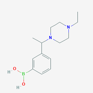 molecular formula C14H23BN2O2 B1408540 (3-(1-(4-乙基哌嗪-1-基)乙基)苯基)硼酸 CAS No. 1704095-90-8