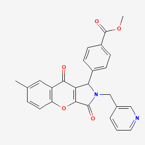 molecular formula C26H20N2O5 B14085408 Methyl 4-[7-methyl-3,9-dioxo-2-(pyridin-3-ylmethyl)-1,2,3,9-tetrahydrochromeno[2,3-c]pyrrol-1-yl]benzoate 