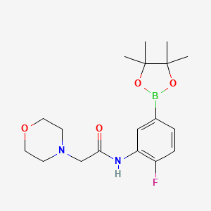 molecular formula C18H26BFN2O4 B1408542 N-(2-fluoro-5-(4,4,5,5-tetramethyl-1,3,2-dioxaborolan-2-yl)phenyl)-2-morpholinoacetamide CAS No. 1704121-22-1