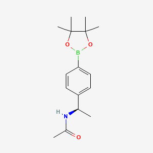 molecular formula C16H24BNO3 B14085433 (R)-N-(1-(4-(4,4,5,5-tetramethyl-1,3,2-dioxaborolan-2-yl)phenyl)ethyl)acetamide 