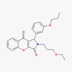 molecular formula C25H27NO5 B14085445 2-(3-Ethoxypropyl)-1-(3-propoxyphenyl)-1,2-dihydrochromeno[2,3-c]pyrrole-3,9-dione 