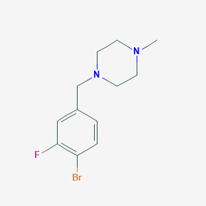 molecular formula C12H16BrFN2 B1408547 1-(4-Bromo-3-fluorobenzyl)-4-methylpiperazine CAS No. 1704097-37-9