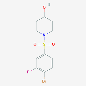 molecular formula C11H13BrFNO3S B1408549 1-((4-Bromo-3-fluorophenyl)sulfonyl)piperidin-4-ol CAS No. 1704096-21-8