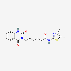 molecular formula C19H22N4O3S B14085582 N-(4,5-dimethyl-1,3-thiazol-2-yl)-6-(2-hydroxy-4-oxoquinazolin-3(4H)-yl)hexanamide 