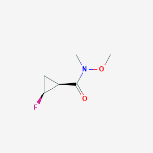 molecular formula C6H10FNO2 B1408579 Cis-2-fluoro-N-methoxy-N-methylcyclopropanecarboxamide CAS No. 1706463-45-7