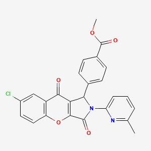 molecular formula C25H17ClN2O5 B14085848 Methyl 4-[7-chloro-2-(6-methylpyridin-2-yl)-3,9-dioxo-1,2,3,9-tetrahydrochromeno[2,3-c]pyrrol-1-yl]benzoate 