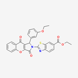 molecular formula C29H22N2O6S B14085866 ethyl 2-[1-(3-ethoxyphenyl)-3,9-dioxo-3,9-dihydrochromeno[2,3-c]pyrrol-2(1H)-yl]-1,3-benzothiazole-6-carboxylate 