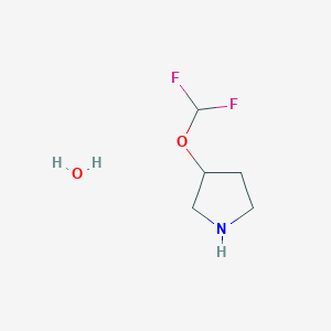 molecular formula C5H11F2NO2 B1408588 3-(Difluoromethoxy)pyrrolidine monohydrate CAS No. 1845690-55-2