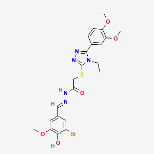 molecular formula C22H24BrN5O5S B14085886 N'-[(E)-(3-bromo-4-hydroxy-5-methoxyphenyl)methylidene]-2-{[5-(3,4-dimethoxyphenyl)-4-ethyl-4H-1,2,4-triazol-3-yl]sulfanyl}acetohydrazide 